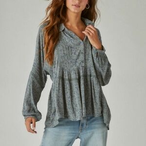 Lucky Brand Blue Floral Blouse